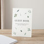 Watercolour Leaves Personalised Wreath Wedding Guest Book, thumbnail 3 of 3
