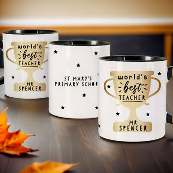 World's Best Teacher Black Mug, 7 of 8