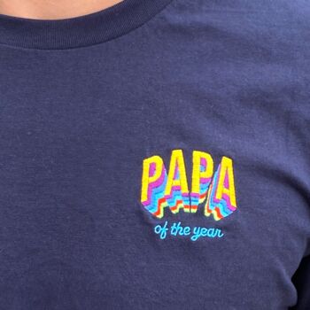 Papa Personalised Embroidered Organic T Shirt, 2 of 2