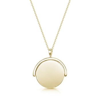 Personalised 18 K Gold Plated Spinning Disk Necklace, 3 of 4