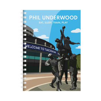 Personalised Twickenham Rugby Diary And Notebook, 2 of 10