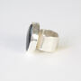 Howlite And Onyx Yin Yang Gemstone Ring Set Silver, thumbnail 3 of 4