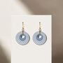 Blue And Cream Stripey Circular Earrings, thumbnail 3 of 7