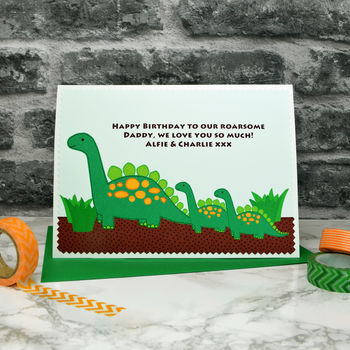 'Dinosaurs' Personalised Birthday Card From Children, 4 of 8