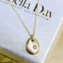 Tiny Solid Gold Pebble Necklace With Feature Diamond, thumbnail 4 of 4