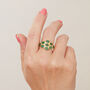 Emerald Silver Gold Plated Multistone Ring, thumbnail 3 of 8