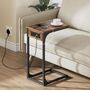 C Shaped Side Table Charging Station Desk, thumbnail 1 of 6