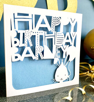Personalised Rabbit Birthday Card, 2 of 4