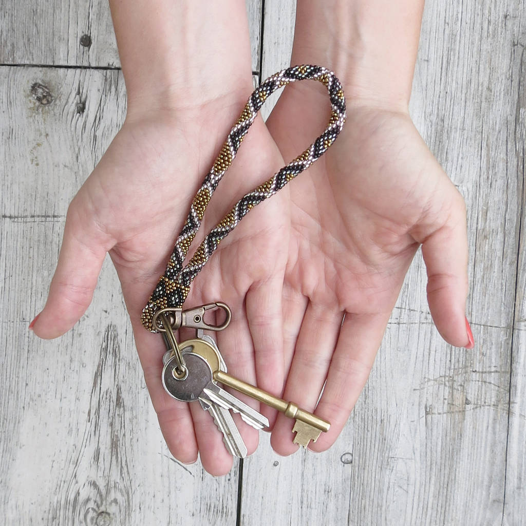 Image of Fair Trade Handmade Beaded Keychain Keyring