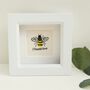 Miniature Bee Hand Embroidery Original Framed Art, thumbnail 1 of 4