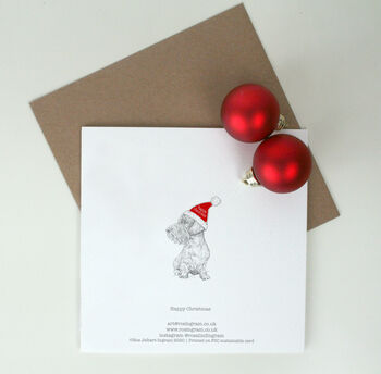 Wire Haired Dachshund Christmas Card, 2 of 2