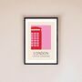 London Telephone Box A3 Print, thumbnail 1 of 4