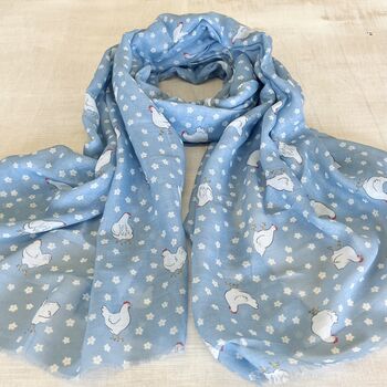Chicken And Daisy Print Scarf, 2 of 5