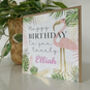 Personalised Flamingo Birthday Card, thumbnail 2 of 2