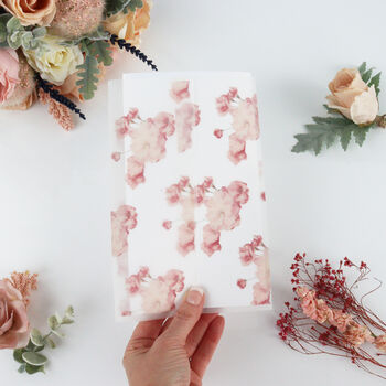 Printed Vellum Pink Flower Paper, 5 of 8