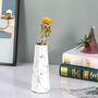 White Vase With Gold Finish Marble Ceramic Flower Vase, thumbnail 1 of 12