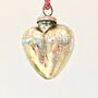Vintage Silver Glass Heart Christmas Decoration, thumbnail 4 of 6