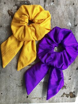 Large Silk Scrunchies With Bow In Nine Colours, 5 of 8