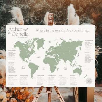 Wedding World Map Destination Table Plan, 4 of 8