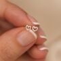 Sterling Silver Heart Stud Earrings, thumbnail 1 of 8