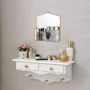 Gold Glass Wall Mounted Hanging Makeup Mirror, 3 of 7