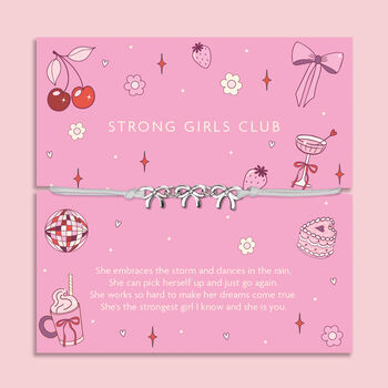 Strong Girls Club Pink Bow Bracelet, 2 of 8