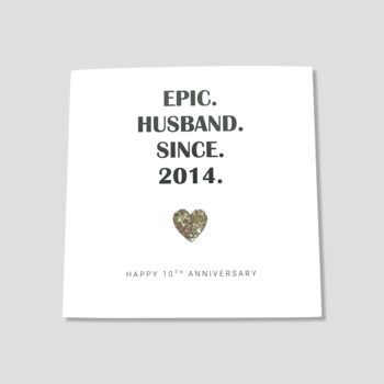 10th Wedding Anniversary Card Tin Epic Card, 4 of 5