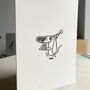 Dachshund Letterpress Birthday Card Cartoon, thumbnail 2 of 3