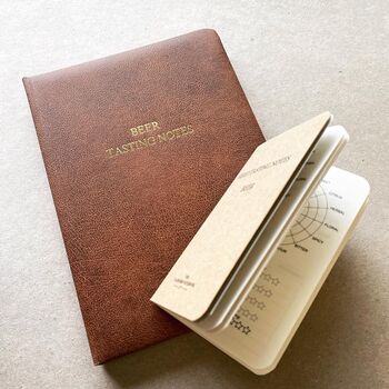 Personalised Hand Bound Leather Beer Tasting Journal, 2 of 4