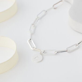 Personalised Initial Disc Paperclip Bracelet, 6 of 6