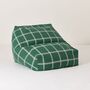 Vibes Armchair Beanbag Green White Windowpane, thumbnail 2 of 4