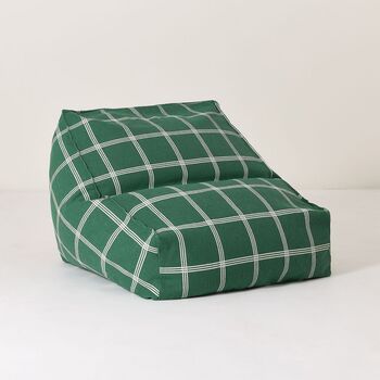 Vibes Armchair Beanbag Green White Windowpane, 2 of 4