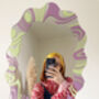 Wavy Mirror Lilac And Pastel Lime, thumbnail 5 of 7