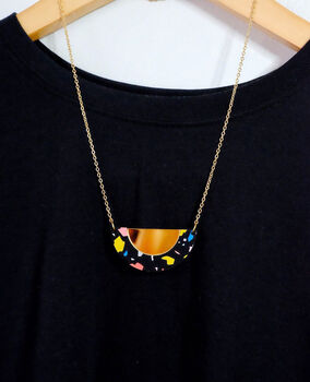 Black And Gold Terrazzo Bib Style Necklace, 4 of 5