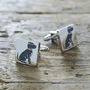 Daddy And Me Staffie Cufflinks And Dog Tag Set, thumbnail 2 of 6