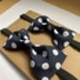 Navy Bow Ties, Matching Father And Son Dickie Bow Ties, thumbnail 5 of 7