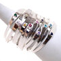 Engravable Sterling Silver Cz Birthstone Maiden Bangle, thumbnail 1 of 9