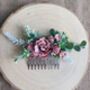 Dusky Pink Flower Wedding Hair Comb, thumbnail 1 of 4
