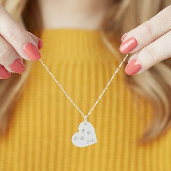 Personalised Dog Remembrance Silver Heart Necklace, 2 of 12