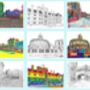 Sets Of Artistic City Postcards, thumbnail 9 of 12