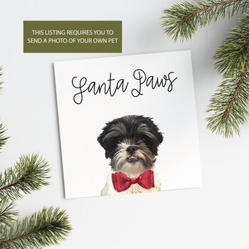 Personalised Pet Christmas Bow Card, 2 of 10