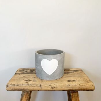 Cement White Heart Planter With Choice Of Succulent, 3 of 3