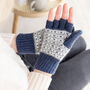 Fingerless Angora Fairisle Mitten Gloves, thumbnail 2 of 5