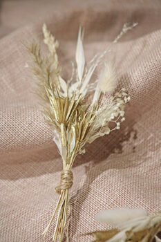 Boho Dried Flower Wedding Buttonholes, 2 of 3