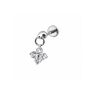 Clover Crystal Dangle Tragus Piercing, thumbnail 3 of 5