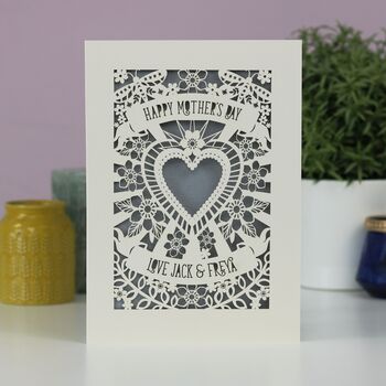 Personalised Papercut Mother's Day Heart Card, 7 of 7