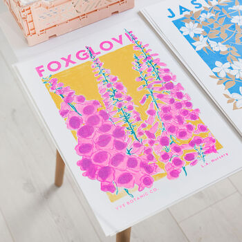 Foxglove Flower Risograph Print, 2 of 4