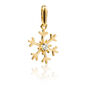 9ct Yellow Gold Snowflake Pendant Necklace With Cubic Zirconia, thumbnail 1 of 4