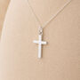 Personalised Tiny Sterling Silver Cross Pendant Necklace, thumbnail 1 of 7