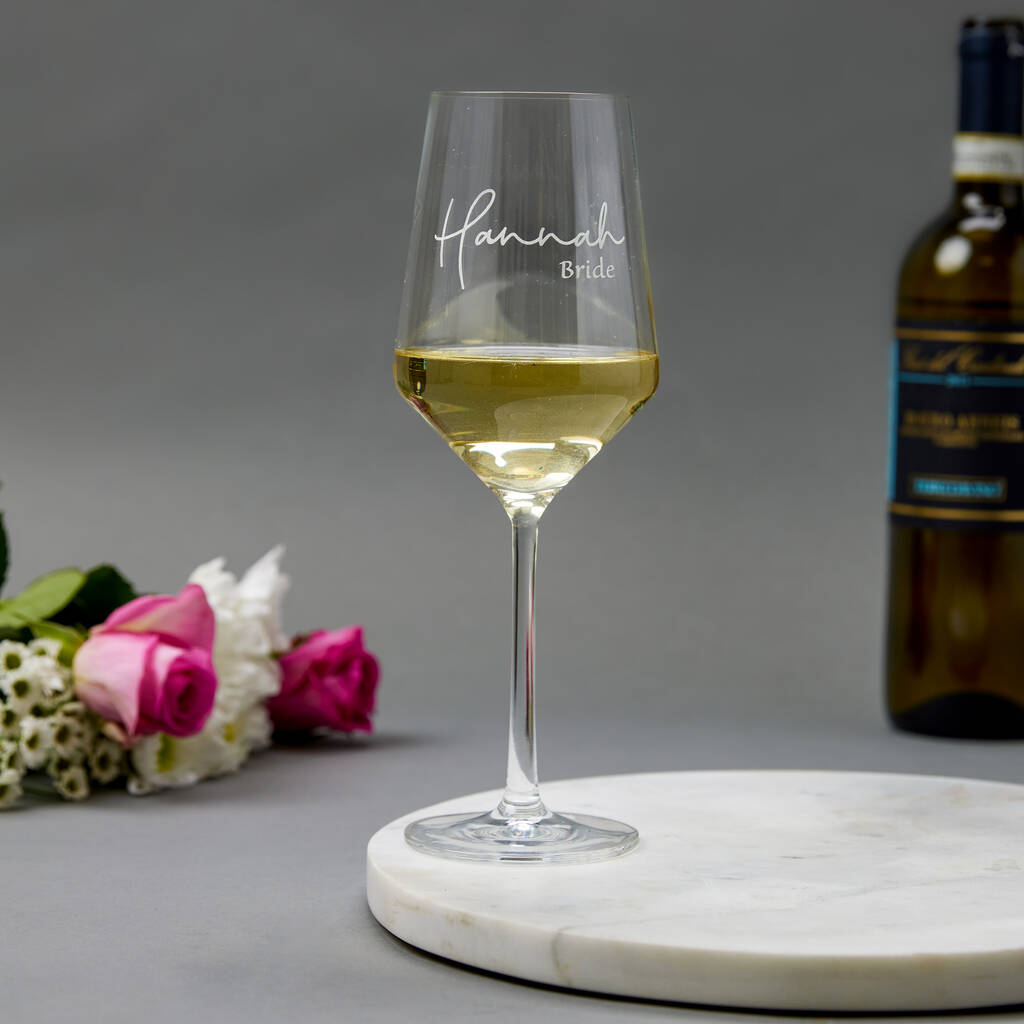 Personalised 'Bride' Wine Glass